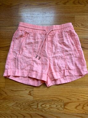 Athleta retreat linen shorts in coral size 8